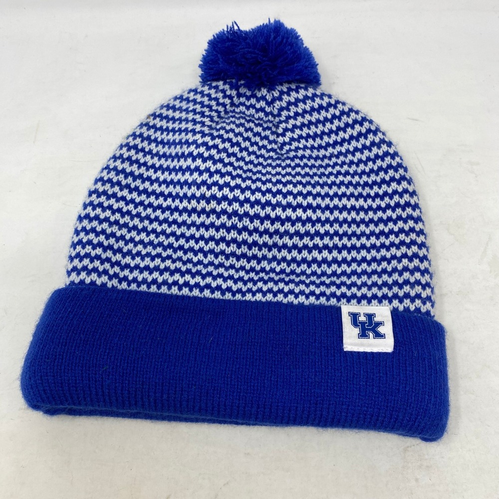 Nike Kentucky Wildcats Beanie Hat Mens Blue White Cuffed Pom Logo 34985XKE1